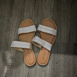 Rock & Candy Silver Rhinestone Sandals